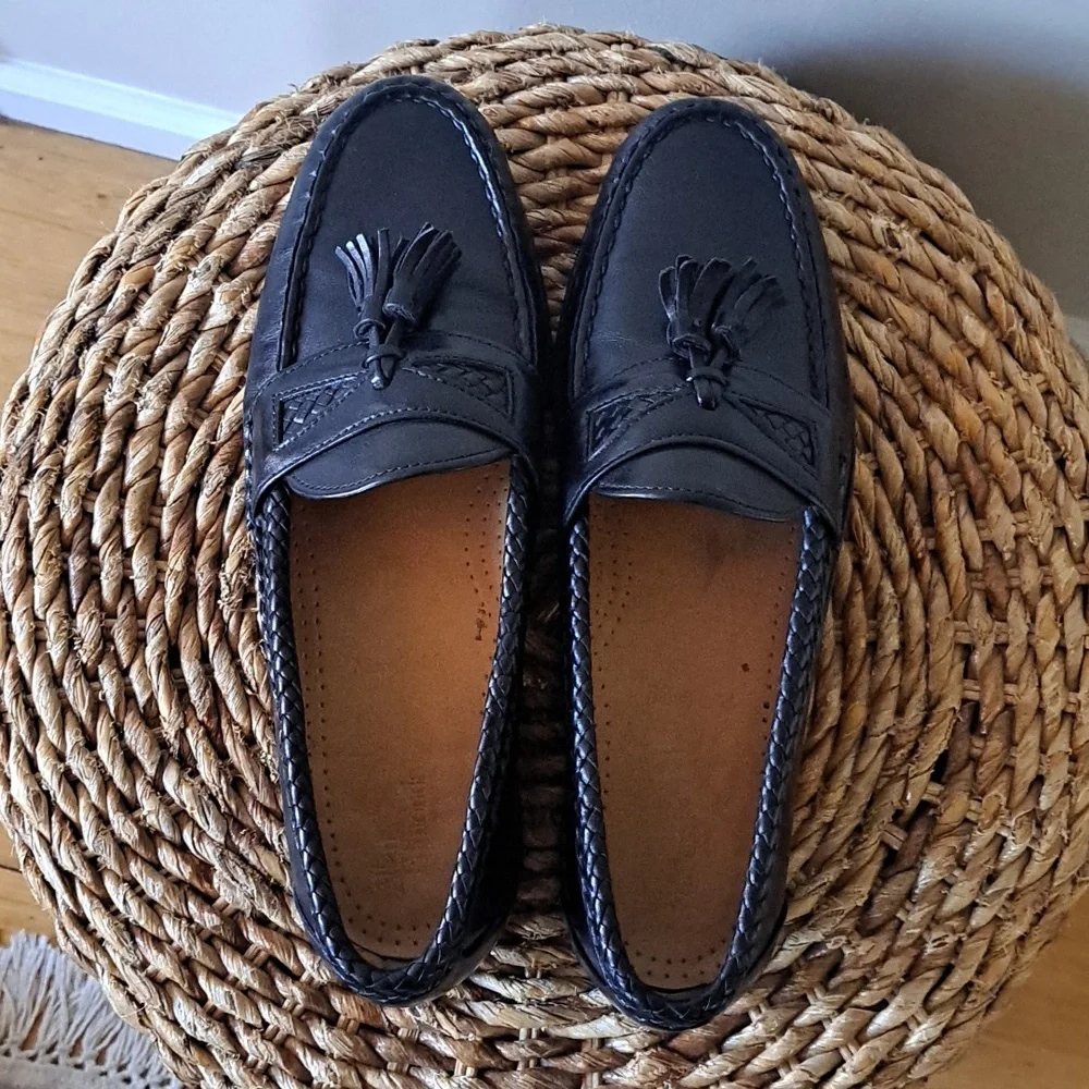 Allen Edmonds Mens  Maxfield Classic‎ Dress Black Leather Tassel Loafers S-10.5D